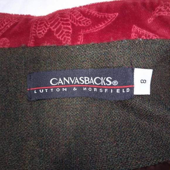 VTG Canvasback Velvet Detail Patchwork Mandarin Collar Wool Jacket - Picture 8 of 16